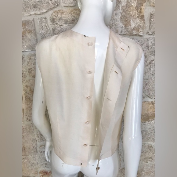 Beautiful Vintage 1950s 1960s Raw Silk Shell Top with Incredible Detailing - Picture 12 of 16